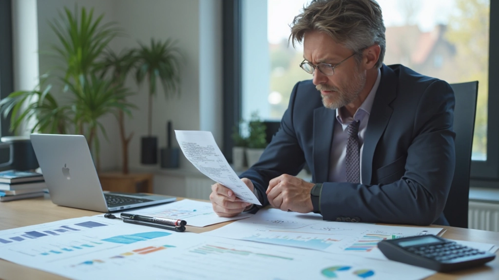 Profesionálny finančný poradca pracujúci s grafmi a údajmi na pracovnom stole