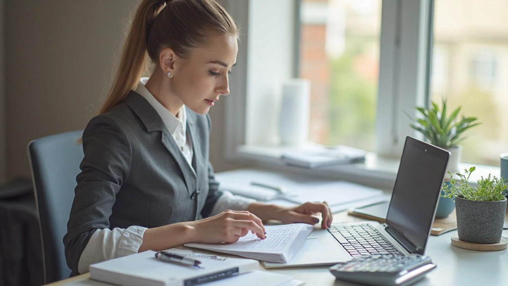 Profesionálne pracovné miesto s plánovačom a finančnými dokumentami